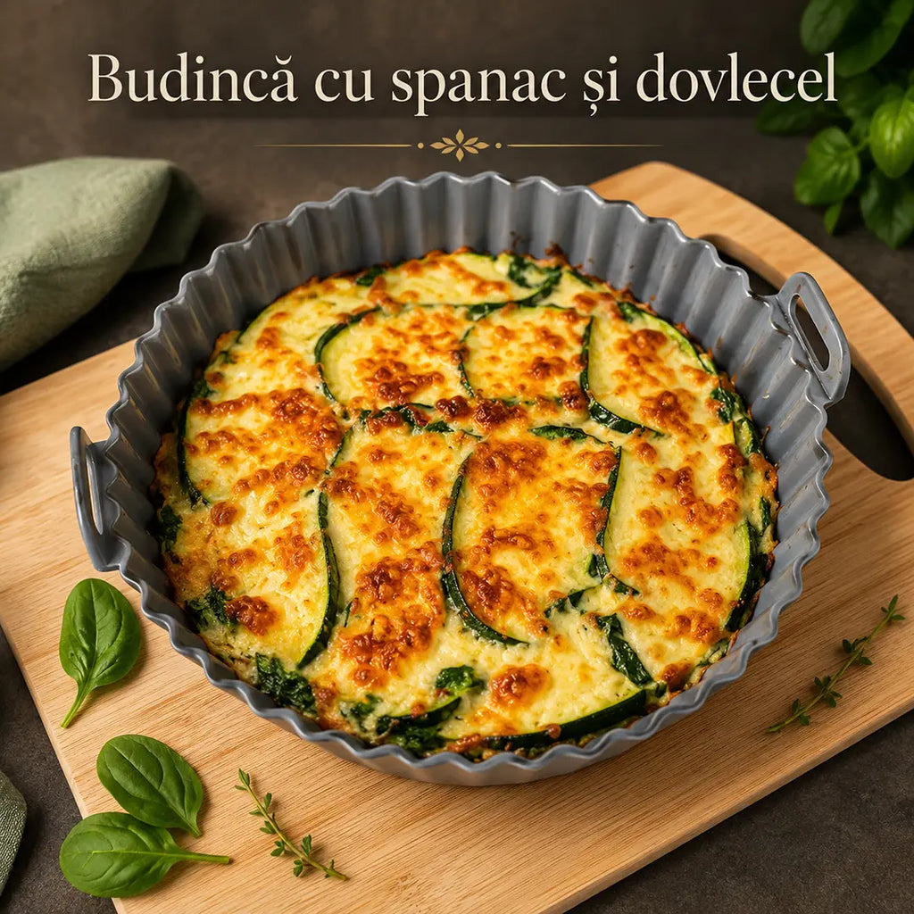 BUDINCĂ CU SPANAC ȘI DOVLECEL