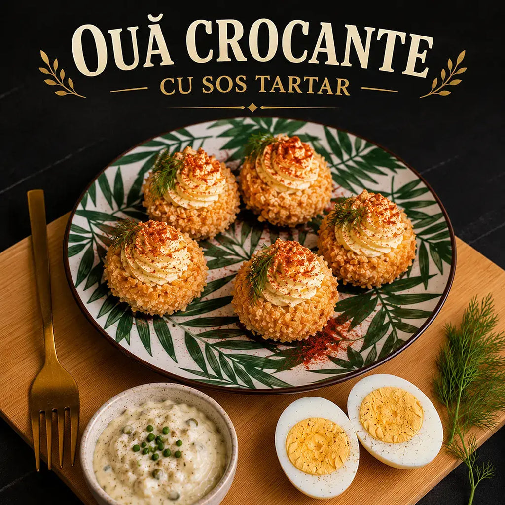 OUĂ CROCANTE CU SOS TARTAR