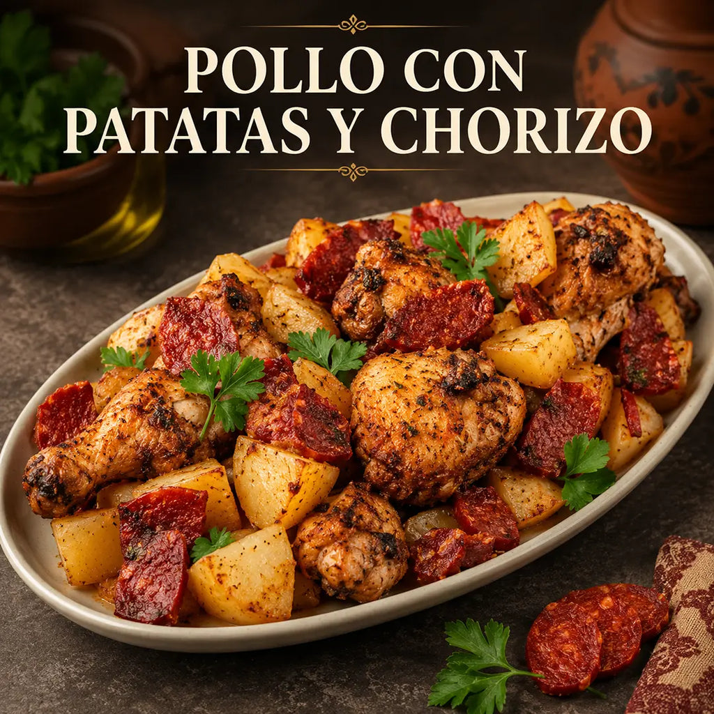 POLLO CON PATATAS Y CHORIZO