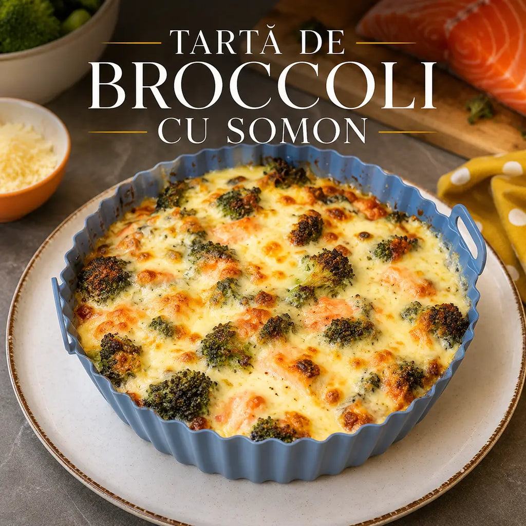 TARTĂ DE BROCCOLI CU SOMON