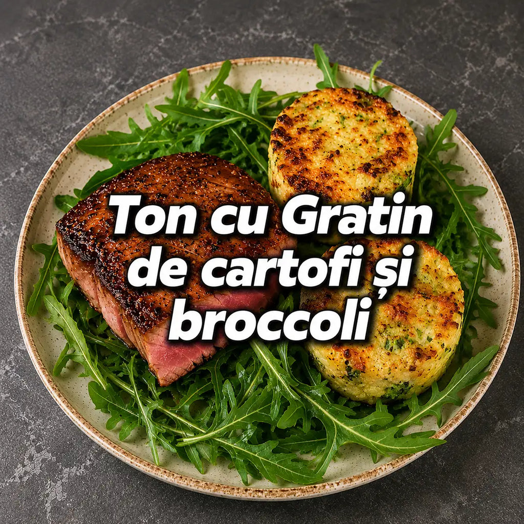 TON CU GRATIN DE CARTOFI ȘI BROCCOLI